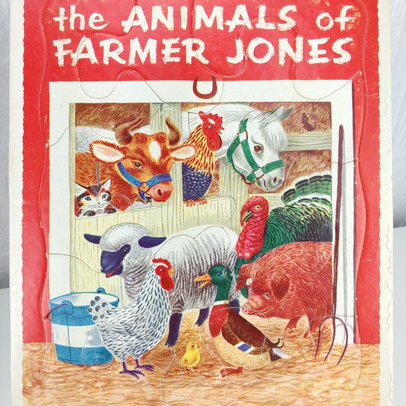 Vintage Golden Press Playskool Farm Puzzles Lot of 4 USA 80-7A 7B 7C 7D Retro - Picture 3 of 9